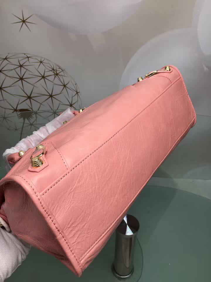 BALENCIAG巴黎世家 義大利進口 原版油蠟頭層牛皮 香皮小銀釘 時尚百搭 手提肩背斜挎包  BL1577